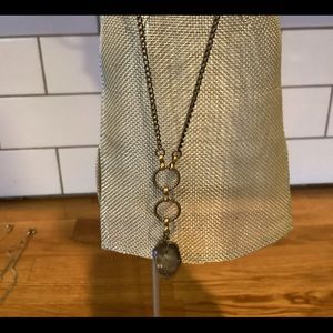Antique gold tone necklace with stone